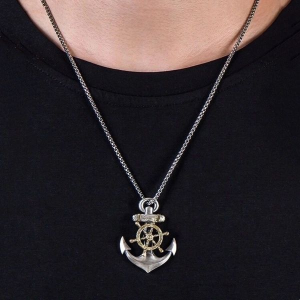 925 silver anchor pendant men's necklace tide brand retro simple rotatable pendants jewelry
925 silver anchor pendant men's necklace tide brand retro simple rotatable pendants jewelry