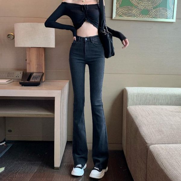 women's jeans black micro flare autumn 2021 high waist, thin and long legs, versatile drape pants, Blue
women's jeans black micro flare autumn 2021 high waist, thin and long legs, versatile drape pants, Blue