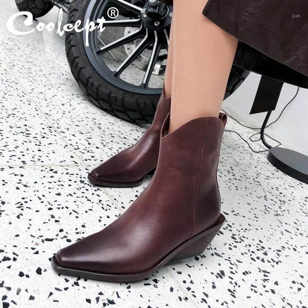 boots coolcept genuine leather ankle for women pointed toe casual cowgirl short autumn winter party shoes size 34-401, Black
boots coolcept genuine leather ankle for women pointed toe casual cowgirl short autumn winter party shoes size 34-401, Black