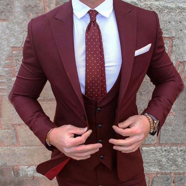men's suits & blazers burgundy men slim fit groom wedding tuxedos ternos 3 pieces (jacket+pants+vest) bridegroom prom man costume, White;black
men's suits & blazers burgundy men slim fit groom wedding tuxedos ternos 3 pieces (jacket+pants+vest) bridegroom prom man costume, White;black