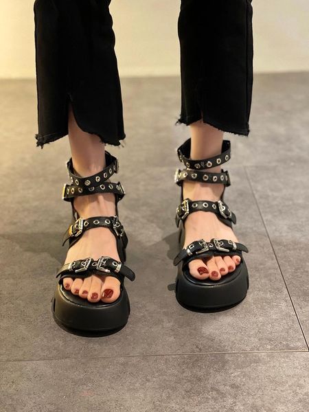 sandals female 2021 summer polka dot thick head with open toe fairy style word roman shoes, Black
sandals female 2021 summer polka dot thick head with open toe fairy style word roman shoes, Black