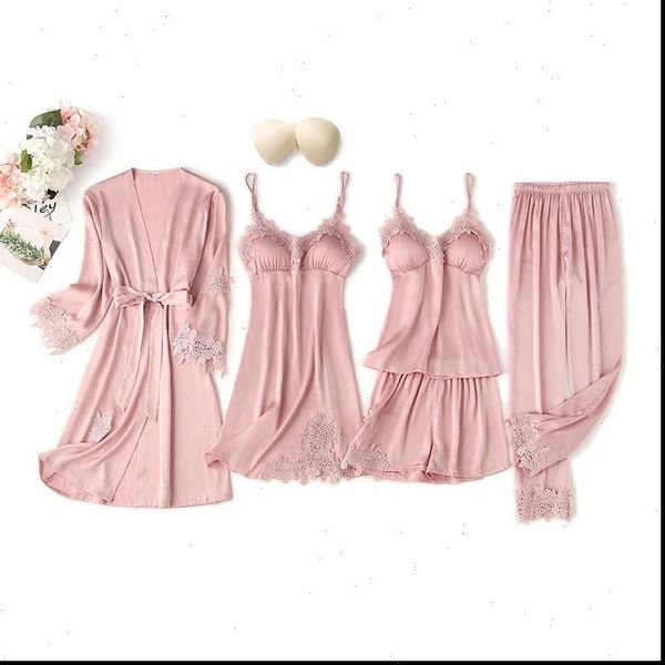 5pcs pajamas suit intimate womens sleepwears lingerie satin kimono robe gown casual bride bridesmaid wedding nightgown, Black;red
5pcs pajamas suit intimate womens sleepwears lingerie satin kimono robe gown casual bride bridesmaid wedding nightgown, Black;red