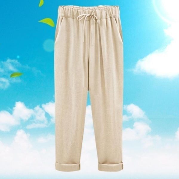 women's pants & capris autumn women elastic waist solid color cotton linen cropped trousers loose drawstring harem fashion, Black;white
women's pants & capris autumn women elastic waist solid color cotton linen cropped trousers loose drawstring harem fashion, Black;white