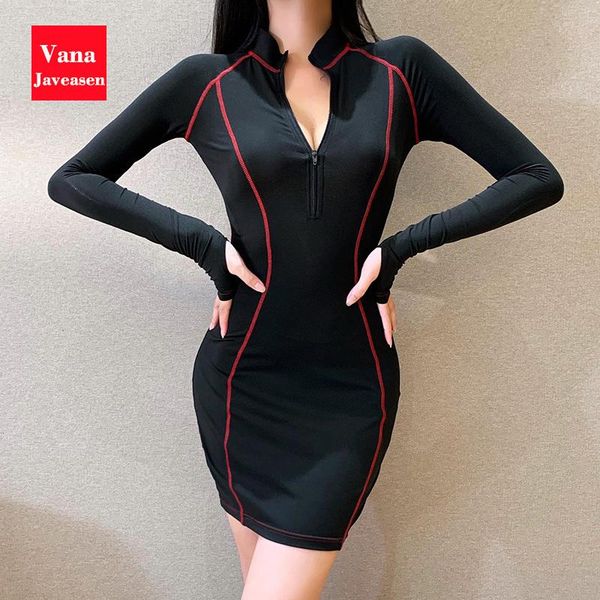 casual dresses stand collar slim bodycon dress women streetwear zipper design striped stretch pencil party vestidos robes female, Black;gray
casual dresses stand collar slim bodycon dress women streetwear zipper design striped stretch pencil party vestidos robes female, Black;gray