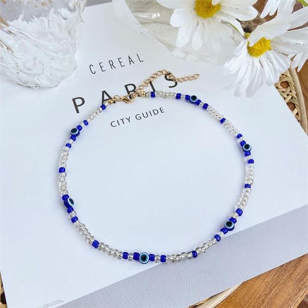 chokers fashion trend rice beaded necklace creative short fairy blue clavicle chain for women vacation jewelry, Golden;silver
chokers fashion trend rice beaded necklace creative short fairy blue clavicle chain for women vacation jewelry, Golden;silver