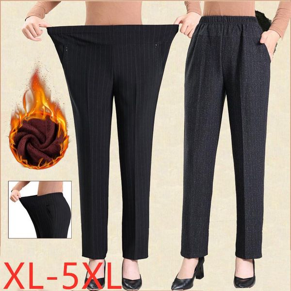 women's pants & capris plus size 5xl middle-aged women elastic high waist casual trousers loose straight atumn winter add velet ah297, Black;white
women's pants & capris plus size 5xl middle-aged women elastic high waist casual trousers loose straight atumn winter add velet ah297, Black;white