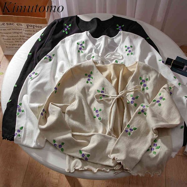 kimutomo sweet embroidery women suit spring summer fashion long sleeve v-neck lace up short thin cardigan + solid sling 210521, White
kimutomo sweet embroidery women suit spring summer fashion long sleeve v-neck lace up short thin cardigan + solid sling 210521, White