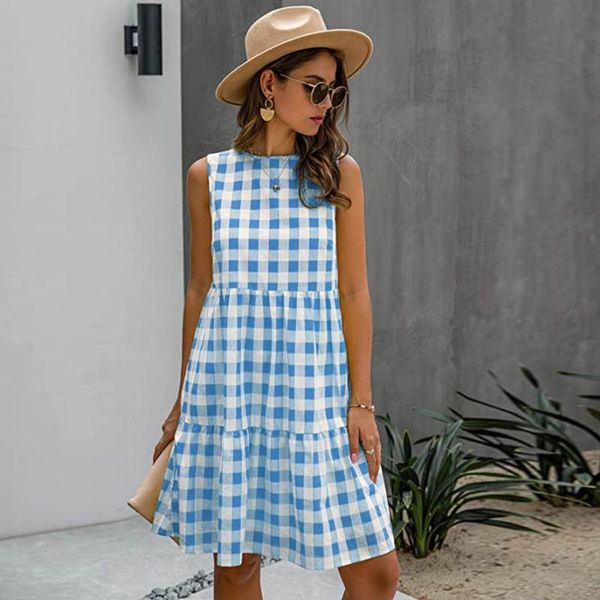 casual dresses 2021 women plaid print dress classic sleeveless club wear summer holiday party fashion a line midi vestidos #t3p, Black;gray
casual dresses 2021 women plaid print dress classic sleeveless club wear summer holiday party fashion a line midi vestidos #t3p, Black;gray
