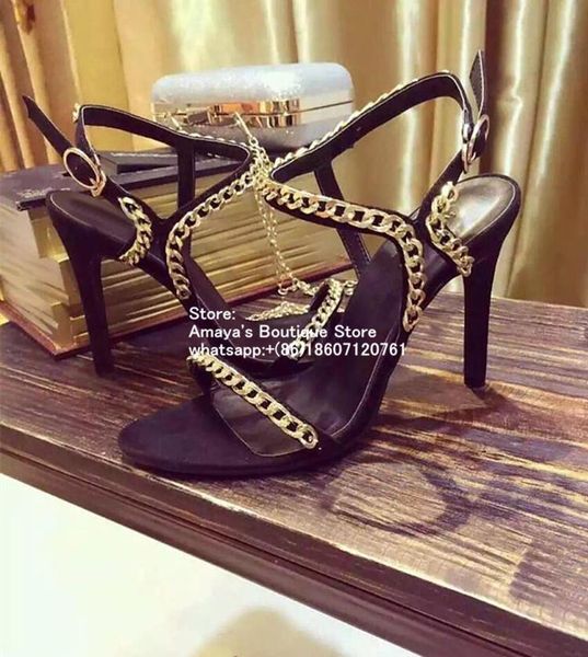 summer women's high heel black sandals cross-over designer women chain gladiator size 34-40 dress shoes
summer women's high heel black sandals cross-over designer women chain gladiator size 34-40 dress shoes