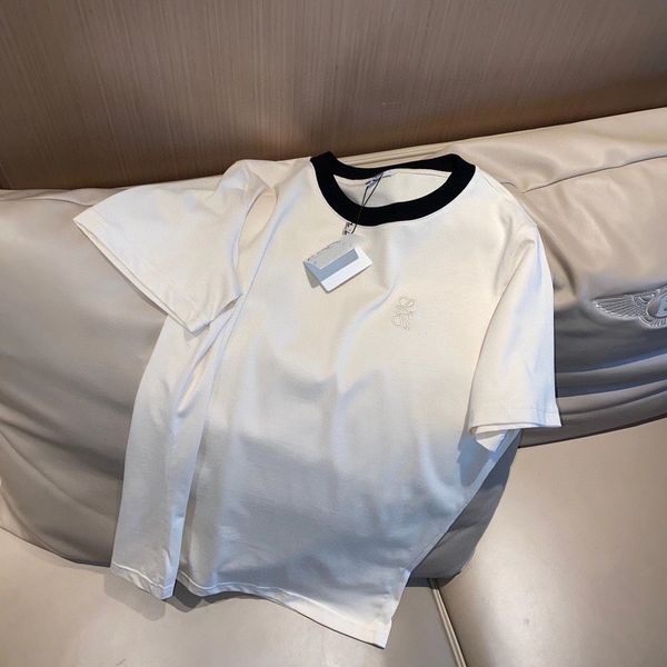 luxury design loe chinese knot embroidery short women's t-shirt summer round neck color matching casual fashion half sleeve, White
luxury design loe chinese knot embroidery short women's t-shirt summer round neck color matching casual fashion half sleeve, White