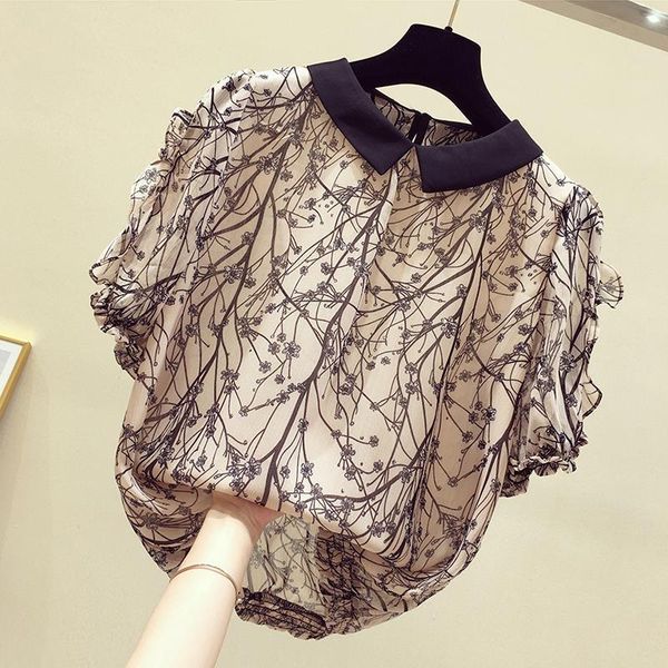 women's blouses & shirts 2021 summer floral chiffon women blouse turn-down collar ruffles loose lady elegant pulls outwear coat x522, White
women's blouses & shirts 2021 summer floral chiffon women blouse turn-down collar ruffles loose lady elegant pulls outwear coat x522, White