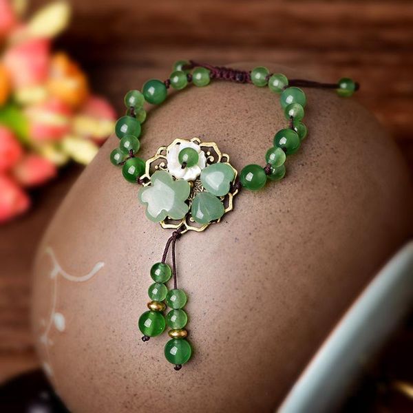 beaded, strands classic chinese style emerald artificial jade woven beaded bracelets for women elegant casual party jewelry gifts, Black
beaded, strands classic chinese style emerald artificial jade woven beaded bracelets for women elegant casual party jewelry gifts, Black