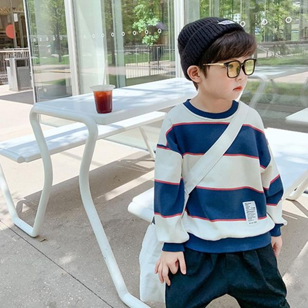 pullover 2021 autumn boys fashion striped sweatshirts korean style kids label loose casual cotton, Blue
pullover 2021 autumn boys fashion striped sweatshirts korean style kids label loose casual cotton, Blue