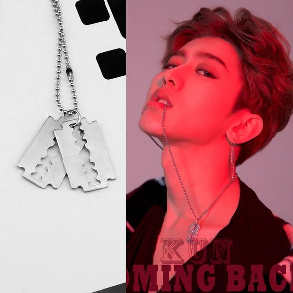 pendant necklaces selling men's fashion charm stainless steel blade hip hop necklace male razor shape 2021, Silver
pendant necklaces selling men's fashion charm stainless steel blade hip hop necklace male razor shape 2021, Silver