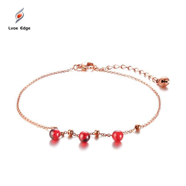 anklets lokaer 2021 sells women's jewelry titanium steel red garnet bell anklet rose gold color wholesale, Red;blue
anklets lokaer 2021 sells women's jewelry titanium steel red garnet bell anklet rose gold color wholesale, Red;blue
