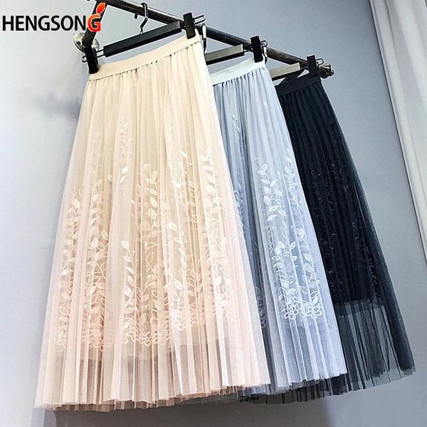skirts elegant tulle pleated skirt women long summer floral embroidery a-line tutu lace mesh midi, Black
skirts elegant tulle pleated skirt women long summer floral embroidery a-line tutu lace mesh midi, Black