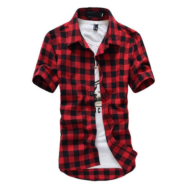 men's casual shirts fashion summer men plaid print turn-down collar short sleeve shirt blouse slim 2021 hawaiian streetwear, White;black
men's casual shirts fashion summer men plaid print turn-down collar short sleeve shirt blouse slim 2021 hawaiian streetwear, White;black