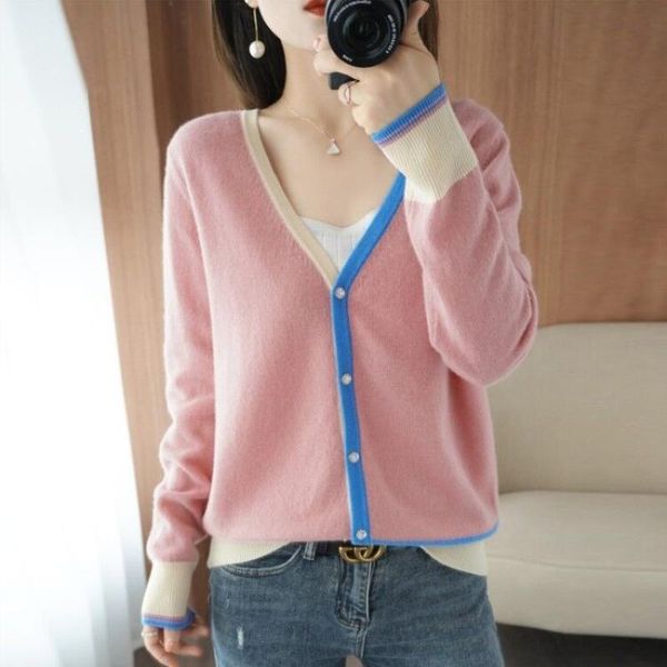 women's knits & tees 100% pure wool sweater ladies knit v-neck, full sleeve cardigan jacket cashmere comfortable and versatile spring a, White
women's knits & tees 100% pure wool sweater ladies knit v-neck, full sleeve cardigan jacket cashmere comfortable and versatile spring a, White
