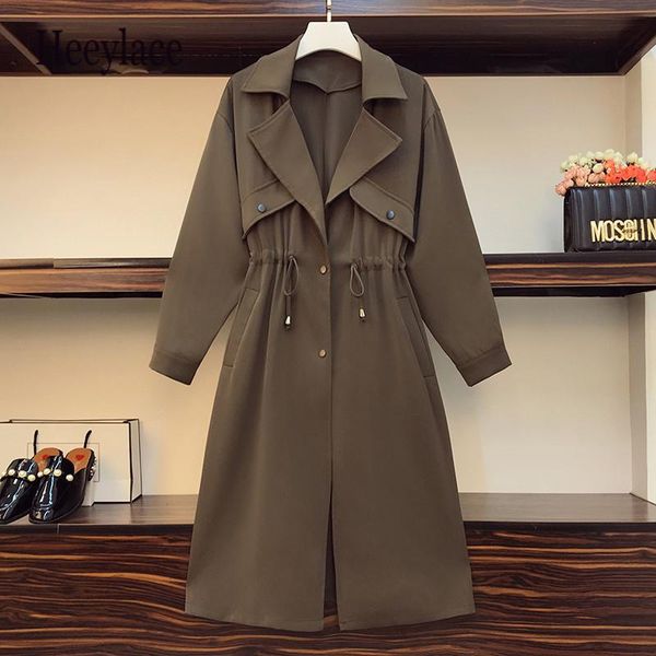 women's trench coats plus szie women 2021 fashion autumn office ladies simple classic notched long coat chic female windbreaker, Tan;black
women's trench coats plus szie women 2021 fashion autumn office ladies simple classic notched long coat chic female windbreaker, Tan;black