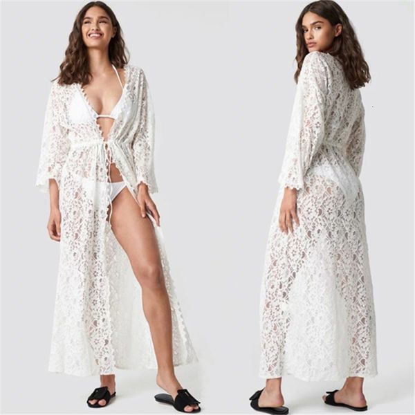 women's women bikini beach swimsuit cover-ups lace floral embroidery long cardigan blouses crochet hollow sunscreen swimwear, White;black
women's women bikini beach swimsuit cover-ups lace floral embroidery long cardigan blouses crochet hollow sunscreen swimwear, White;black