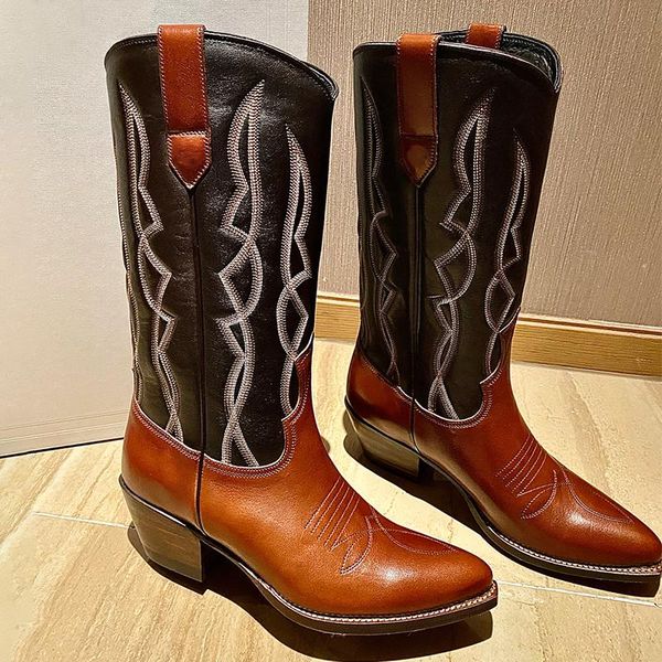 boots 2021 retro high heels women shoes embroidery pointed toe footwear western cowboy slip on mid-calf female locomotive, Black
boots 2021 retro high heels women shoes embroidery pointed toe footwear western cowboy slip on mid-calf female locomotive, Black