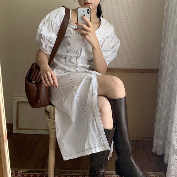 dresses french vintage white o-neck lantern sleeves streetwear solid office lady loose all-match long es, Black;gray
dresses french vintage white o-neck lantern sleeves streetwear solid office lady loose all-match long es, Black;gray