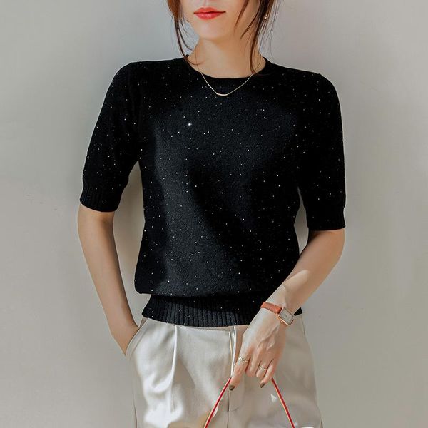 women's sweaters women wool sweater sequins o-neck half sleeves fashion pullover fall warm ladies jacket female top, White;black
women's sweaters women wool sweater sequins o-neck half sleeves fashion pullover fall warm ladies jacket female top, White;black