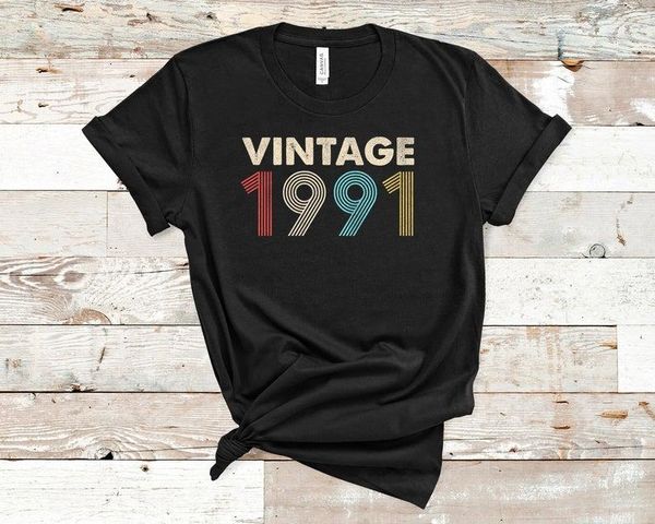 women's t-shirt 30th birthday vintage 1991 gift for mom party retro t shirt dad short sleeve tees plus size o neck clothing, White
women's t-shirt 30th birthday vintage 1991 gift for mom party retro t shirt dad short sleeve tees plus size o neck clothing, White