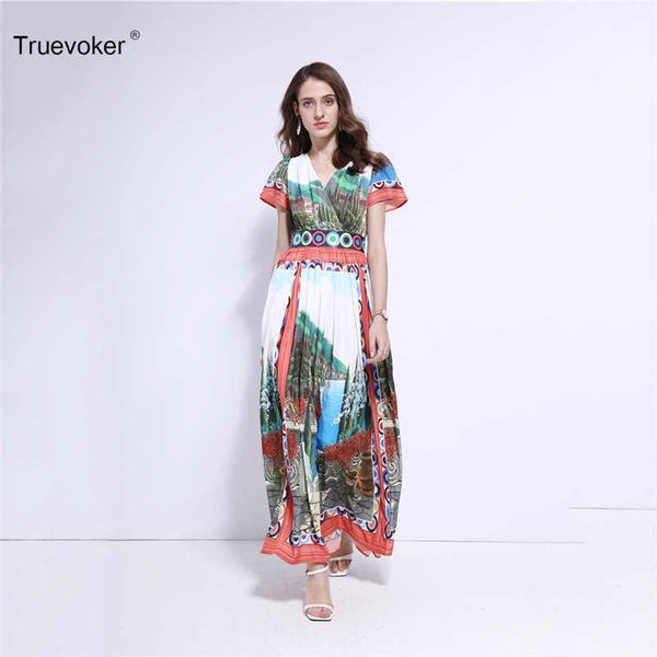 truevoker summer designer long dres's short sleeve charming building printed resort maxi robe femme ete retro vestido 210602, Black;gray 
truevoker summer designer long dres's short sleeve charming building printed resort maxi robe femme ete retro vestido 210602, Black;gray