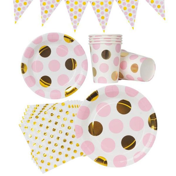 disposable dinnerware 10pcs/pack pink foil gold dot paper cup plate napkins for baby shower kids birthday party decoration supplies
disposable dinnerware 10pcs/pack pink foil gold dot paper cup plate napkins for baby shower kids birthday party decoration supplies