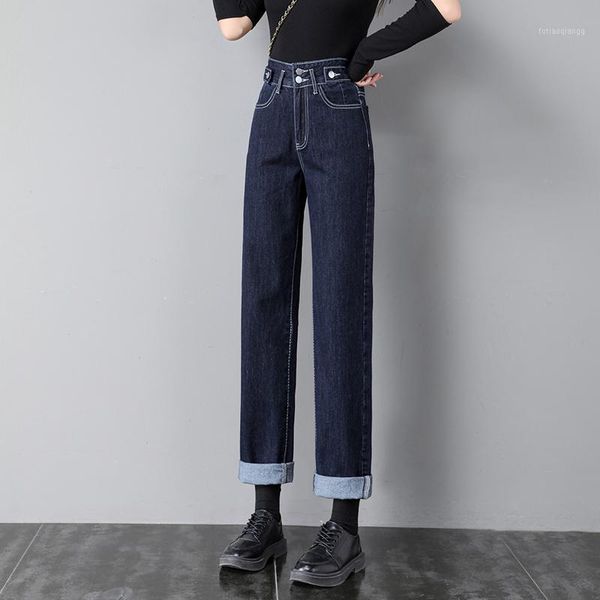 high waist 2021 women's size fashion versatile denim ladie straight pants vintage slim fat jeans girls solid temperament casual, Blue
high waist 2021 women's size fashion versatile denim ladie straight pants vintage slim fat jeans girls solid temperament casual, Blue