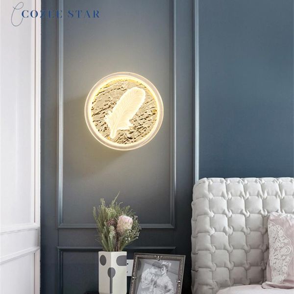 wall lamp luxury feather led nordic gold copper glass round leaf sconce bedroom living room corridor bathroom indoor lights
wall lamp luxury feather led nordic gold copper glass round leaf sconce bedroom living room corridor bathroom indoor lights