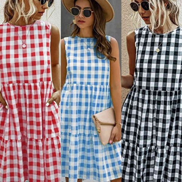 2021 dresses for women summer casual loose plaid print ruffled midi dress sleeveless vintage ladies dress vacation sundress x0521, Black;gray
2021 dresses for women summer casual loose plaid print ruffled midi dress sleeveless vintage ladies dress vacation sundress x0521, Black;gray