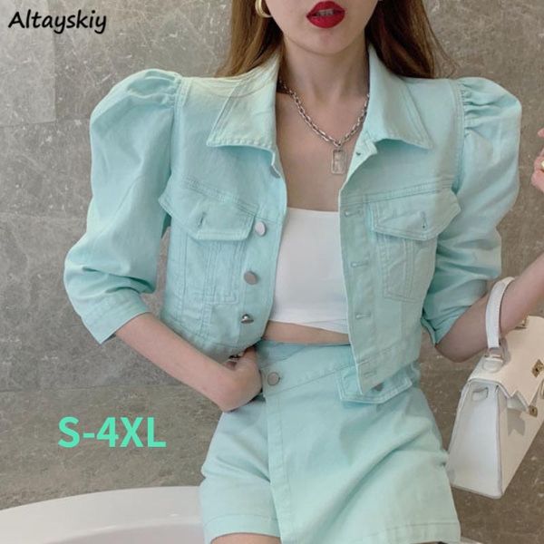 women's jackets basic women cropped solid large size s-4xl summer half sleeve korean style retro simple all-match ladies outwear chic, Black;brown
women's jackets basic women cropped solid large size s-4xl summer half sleeve korean style retro simple all-match ladies outwear chic, Black;brown