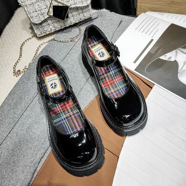 dress shoes patent leather vintage platform mary janes women plaid inside high heel pumps round toe goth, Black
dress shoes patent leather vintage platform mary janes women plaid inside high heel pumps round toe goth, Black