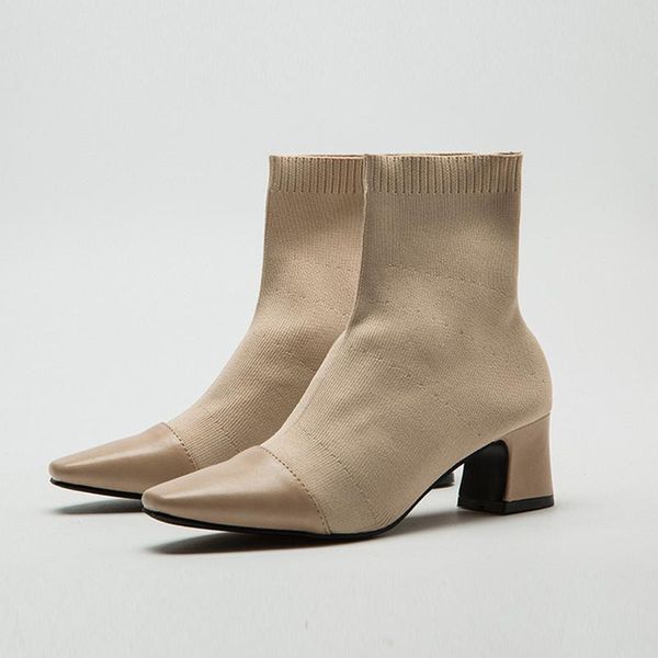 boots women ankle stretch knitting sock plus size square toe autumn winter high heels female slip on lady shoes, Black
boots women ankle stretch knitting sock plus size square toe autumn winter high heels female slip on lady shoes, Black