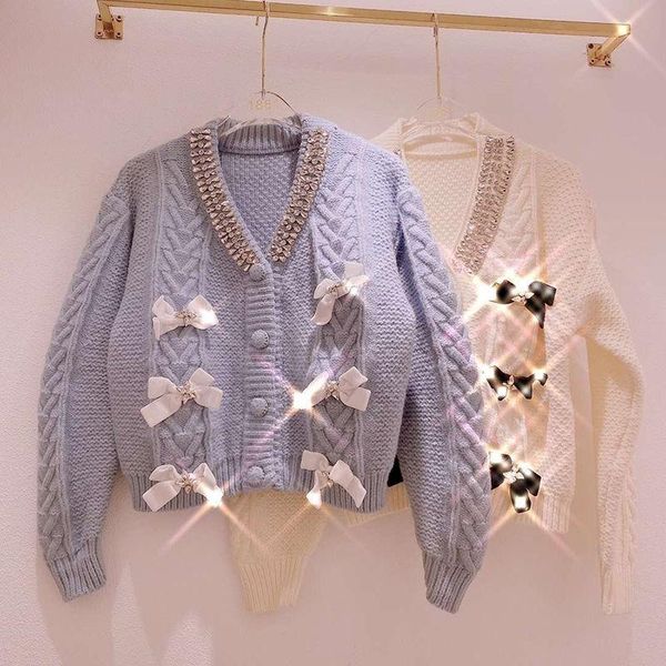 women's knits & tees korobovsweet japanese style women cardigans korean diamond bow embroidery cardigan vintage elegant v neck sweaters, White
women's knits & tees korobovsweet japanese style women cardigans korean diamond bow embroidery cardigan vintage elegant v neck sweaters, White