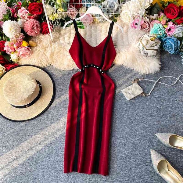 korobov v neck knitted spaghetti strap women dress hit color patchwork high waist slim vestidos femme 210430, Black;gray
korobov v neck knitted spaghetti strap women dress hit color patchwork high waist slim vestidos femme 210430, Black;gray