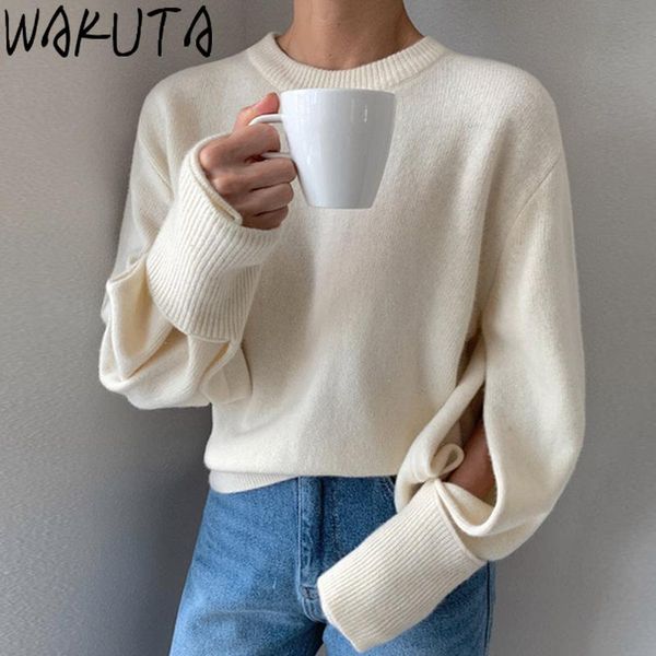 women's sweaters wakuta fashion split puff sleeve women vintage o neck oversized pullovers knitted autumn 2021 korean womens chic, White;black
women's sweaters wakuta fashion split puff sleeve women vintage o neck oversized pullovers knitted autumn 2021 korean womens chic, White;black