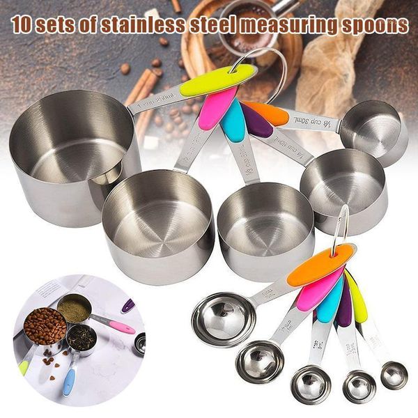 spoons 10 pcs/set stainless steel measuring cups set for cooking baking making coffee kitchen tools @ls1
spoons 10 pcs/set stainless steel measuring cups set for cooking baking making coffee kitchen tools @ls1