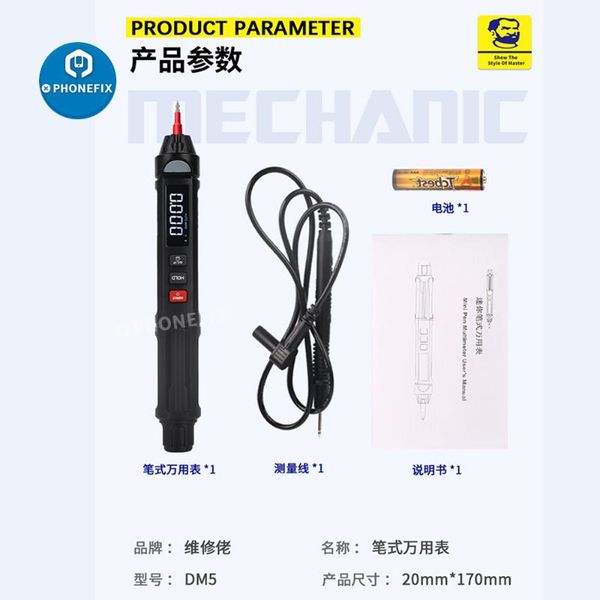 power tool sets mechanic md5 digital multimeter pen type meter 5999 counts with non contact ac/dc voltage resistance capacitance hz tester
power tool sets mechanic md5 digital multimeter pen type meter 5999 counts with non contact ac/dc voltage resistance capacitance hz tester