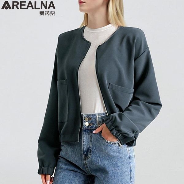 women's jackets 2021 fashion windbreaker jacket women autumn coats long sleeve basic bomber pocket female outwear, Black;brown 
women's jackets 2021 fashion windbreaker jacket women autumn coats long sleeve basic bomber pocket female outwear, Black;brown
