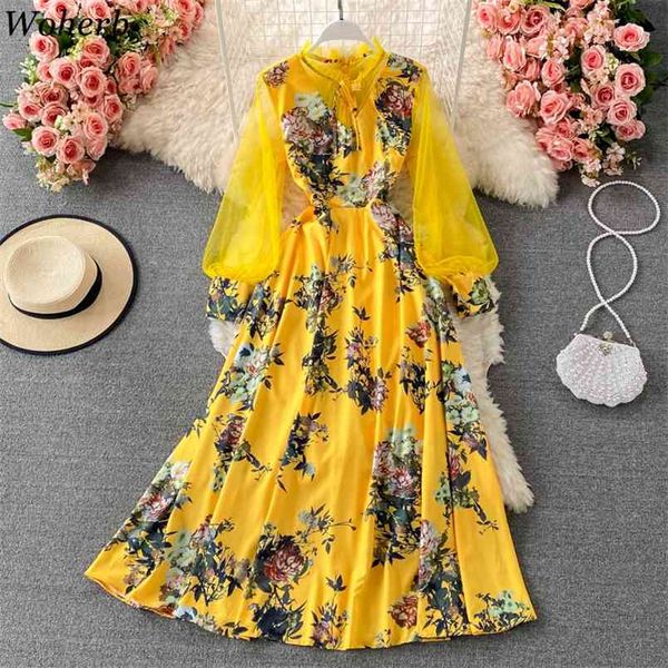 women dress spring gauze patchwork floral chiffon dresses vintage elegant long sleeve large swing vestidos mujer 210519, Black;gray
women dress spring gauze patchwork floral chiffon dresses vintage elegant long sleeve large swing vestidos mujer 210519, Black;gray
