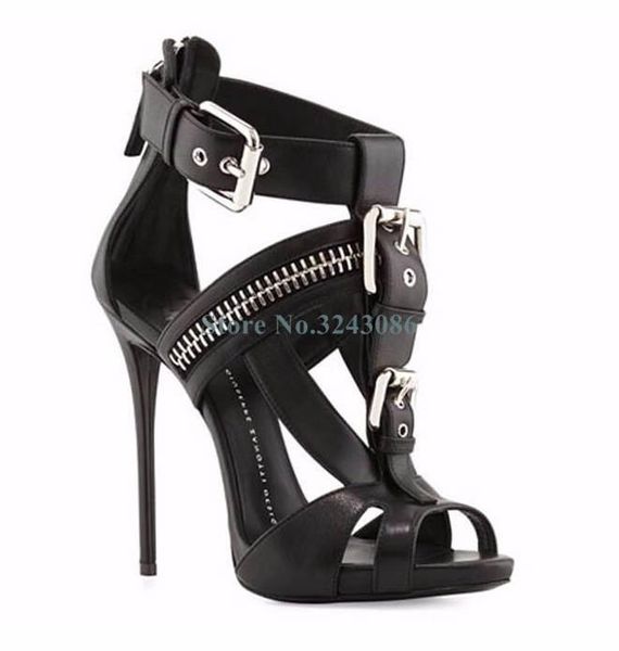 gladiator buckle strap zipper thin high heel sandals open toe motorcycle white black leather back zip fashion shoes
gladiator buckle strap zipper thin high heel sandals open toe motorcycle white black leather back zip fashion shoes