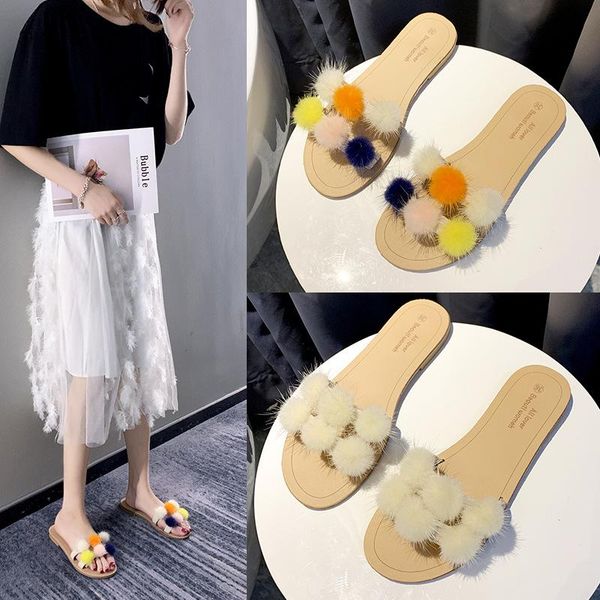 slippers classics fashion mixed colors winter women fur open toe outside shallow shoes flat with slides, Black
slippers classics fashion mixed colors winter women fur open toe outside shallow shoes flat with slides, Black