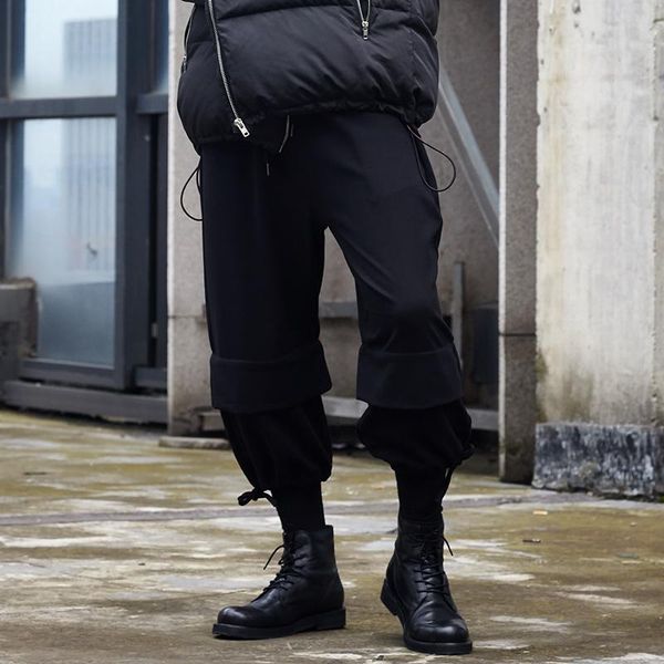 men's nine-point pants trend harem male loose fake two-piece casual irregular fashion trousers, Black
men's nine-point pants trend harem male loose fake two-piece casual irregular fashion trousers, Black