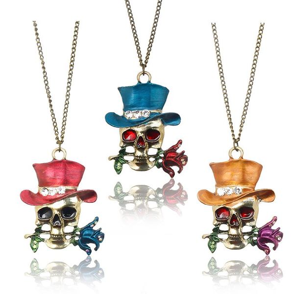 pendant necklaces punk style necklace skull skeleton rose jewelry vintage design fashion enamel rhinestone choker party deco, Silver
pendant necklaces punk style necklace skull skeleton rose jewelry vintage design fashion enamel rhinestone choker party deco, Silver