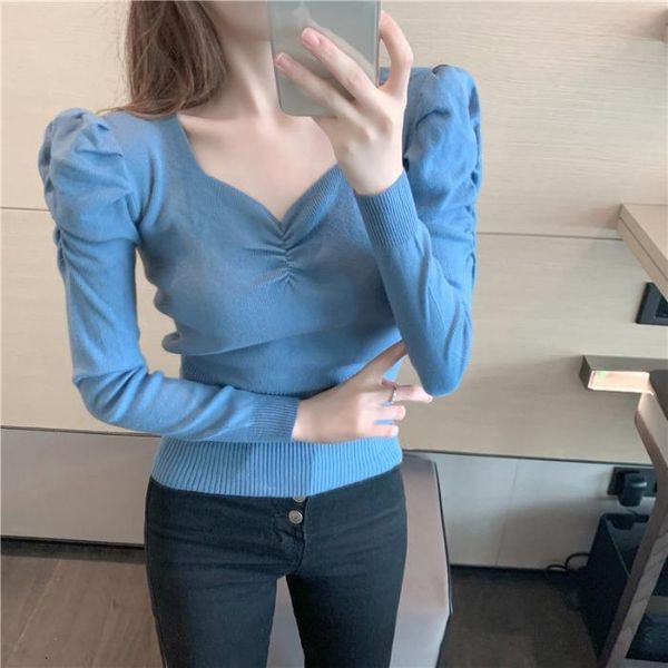 women's sweaters nice solid color square neck puff sleeve sweater women knitted slim fit jumper pull femme jersey mujer hqsr, White;black
women's sweaters nice solid color square neck puff sleeve sweater women knitted slim fit jumper pull femme jersey mujer hqsr, White;black