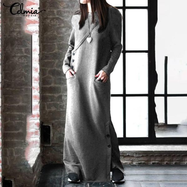 women's dress celmia autumn long sleeve sweatshirt 2021 winter fleece maxi dresses casual pullovers vestidos 5xl robe, Black;gray
women's dress celmia autumn long sleeve sweatshirt 2021 winter fleece maxi dresses casual pullovers vestidos 5xl robe, Black;gray