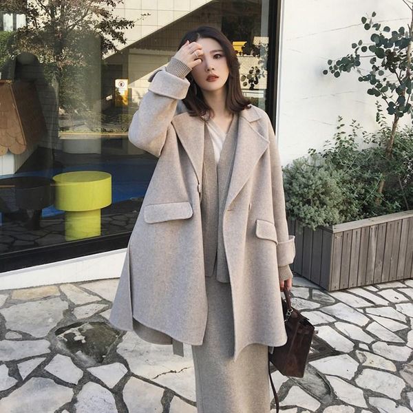 women's wool & blends fashion long warm coat women casual solid blend and jacket double breasted loose ladies coats, Black
women's wool & blends fashion long warm coat women casual solid blend and jacket double breasted loose ladies coats, Black